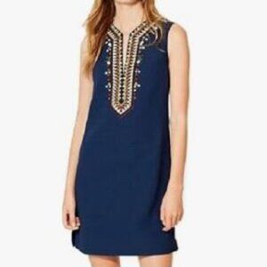 Tory Burch Sophia Tunic Sleeveless Dress Size 8 Royal Navy